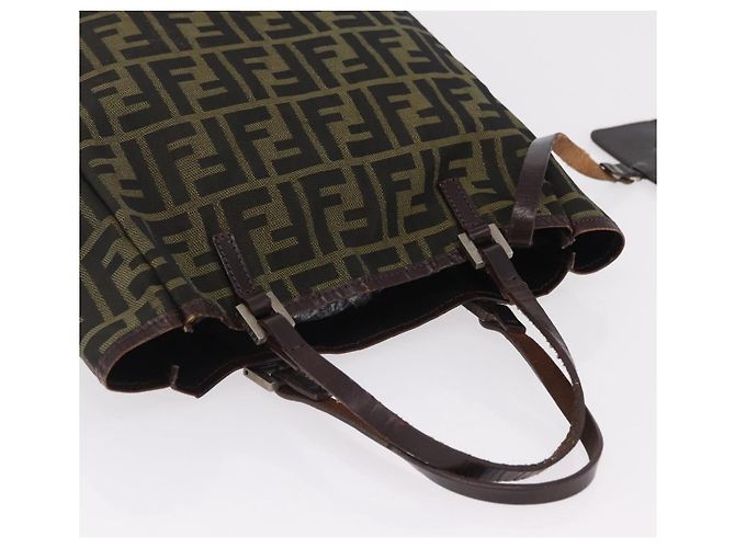 FENDI Zucca Canvas Handtasche Schwarz Braun Auth 202501 - Ansicht 6