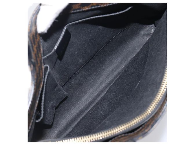 Céline CELINE Macadam Canvas Handtasche PVC Leather Black Gold Auth 205256V Schwarz Golden - Ansicht 11