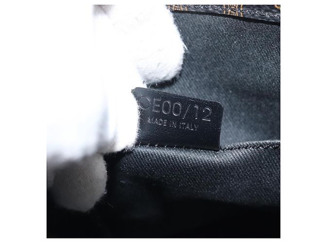 Céline CELINE Macadam Canvas Handtasche PVC Leather Black Gold Auth 205256V Schwarz Golden - Ansicht 12