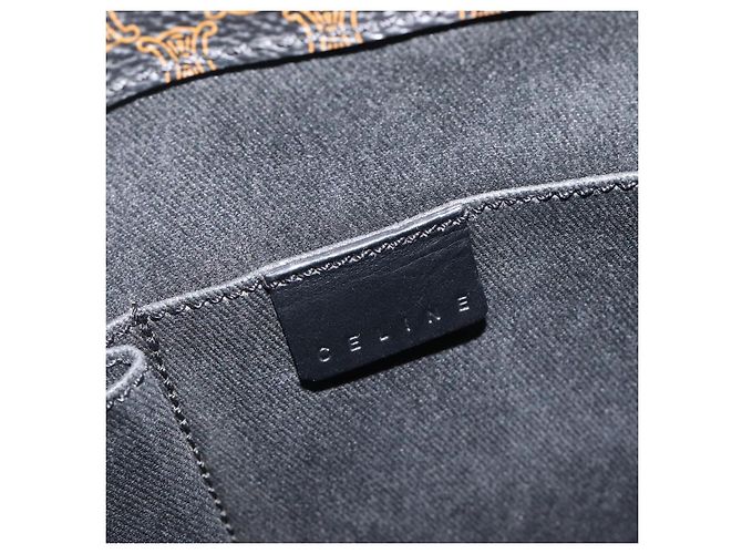 Céline CELINE Macadam Canvas Handtasche PVC Leather Black Gold Auth 205256V Schwarz Golden - Ansicht 17