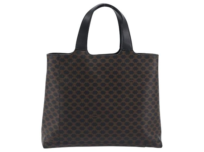 Céline CELINE Macadam Canvas Handtasche PVC Leather Black Gold Auth 205256V Schwarz Golden - Ansicht 2