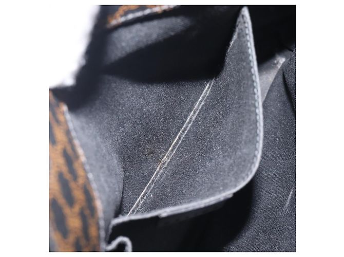 Céline CELINE Macadam Canvas Handtasche PVC Leather Black Gold Auth 205256V Schwarz Golden - Ansicht 20