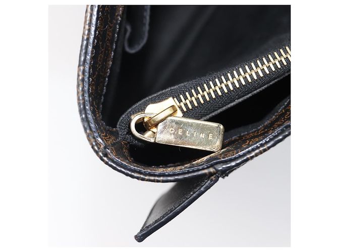 Céline CELINE Macadam Canvas Handtasche PVC Leather Black Gold Auth 205256V Schwarz Golden - Ansicht 21