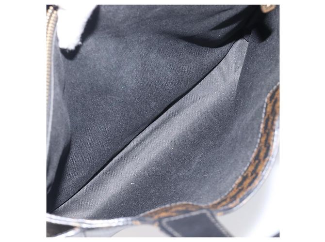 Céline CELINE Macadam Canvas Handtasche PVC Leather Black Gold Auth 205256V Schwarz Golden - Ansicht 23