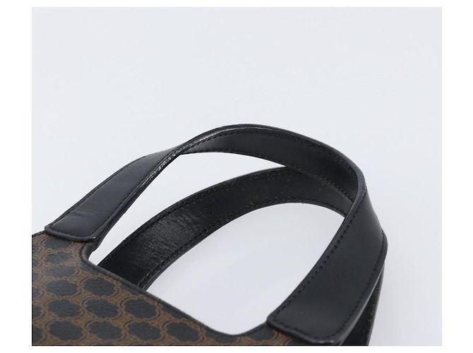Céline CELINE Macadam Canvas Handtasche PVC Leather Black Gold Auth 205256V Schwarz Golden - Ansicht 8