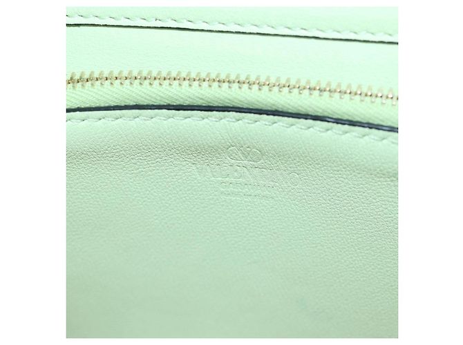 Sac à main Valentino en cuir 2way Vert Or Auth 206792A Doré - vue 11