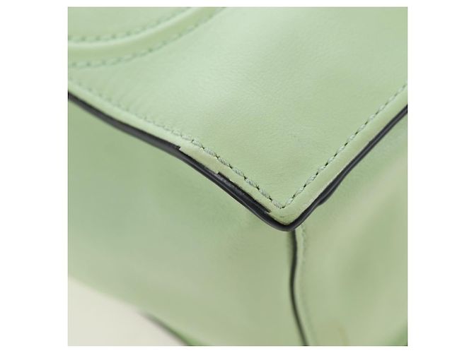 Sac à main Valentino en cuir 2way Vert Or Auth 206792A Doré - vue 16