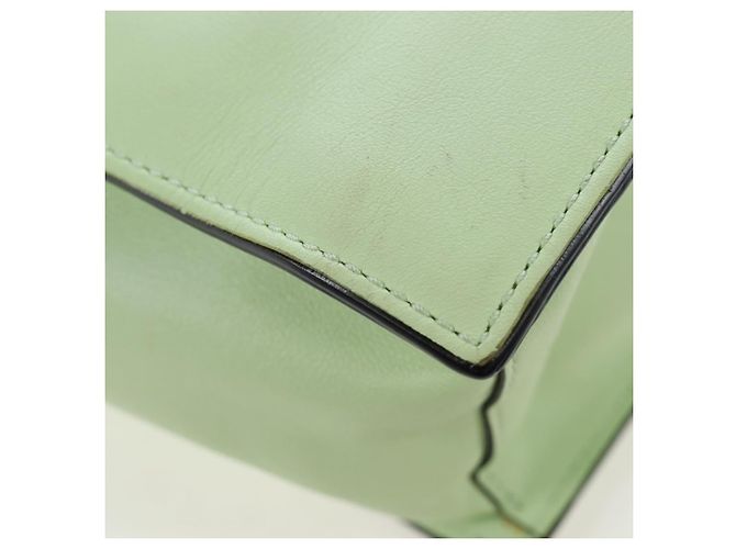 Sac à main Valentino en cuir 2way Vert Or Auth 206792A Doré - vue 18