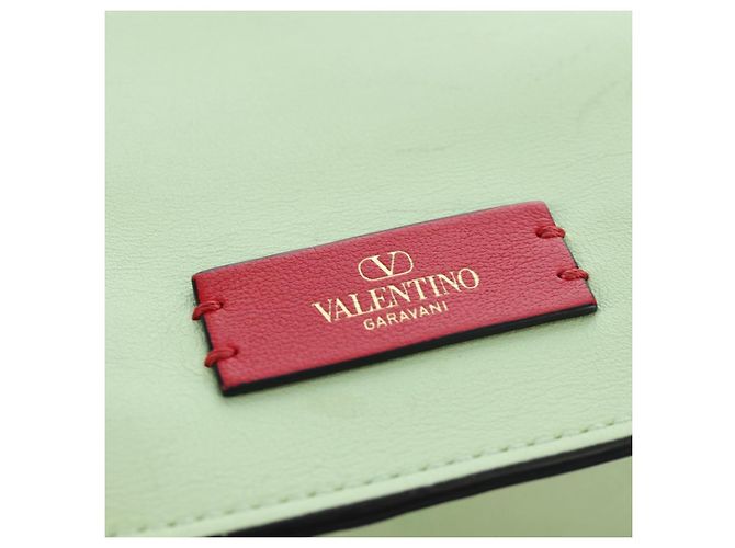 Sac à main Valentino en cuir 2way Vert Or Auth 206792A Doré - vue 20