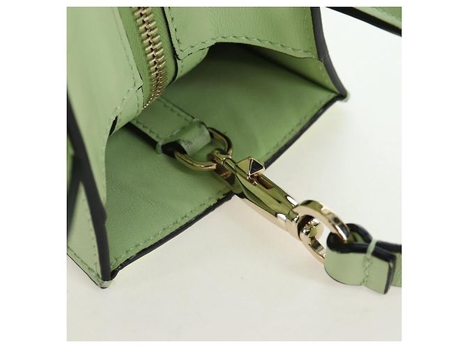 Sac à main Valentino en cuir 2way Vert Or Auth 206792A Doré - vue 21