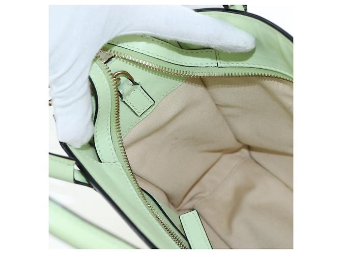 Sac à main Valentino en cuir 2way Vert Or Auth 206792A Doré - vue 24