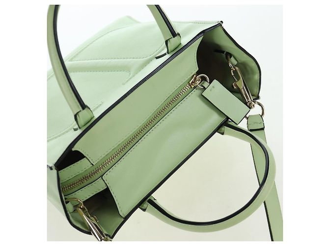 Sac à main Valentino en cuir 2way Vert Or Auth 206792A Doré - vue 8