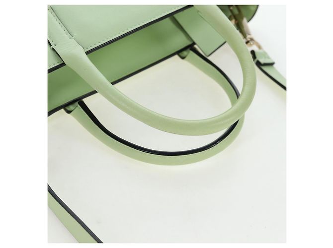 Sac à main Valentino en cuir 2way Vert Or Auth 206792A Doré - vue 9