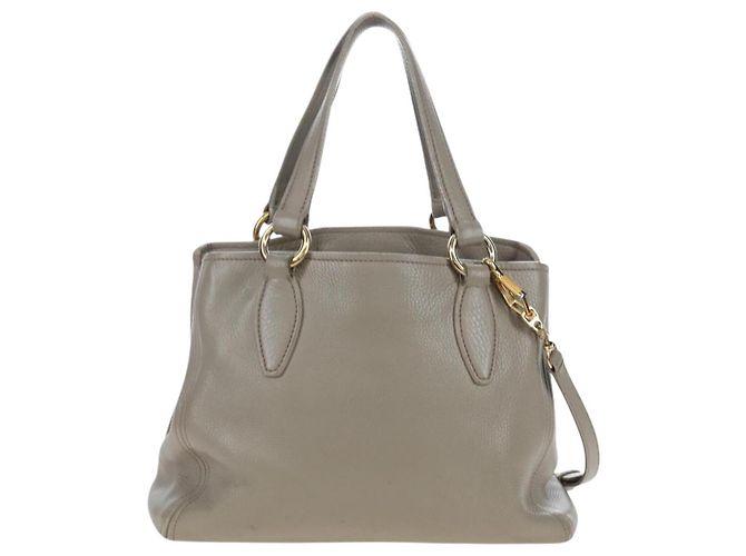 Miu Miu Handtasche Leder 2way Beige Gold Auth 202505A Golden - Ansicht 2