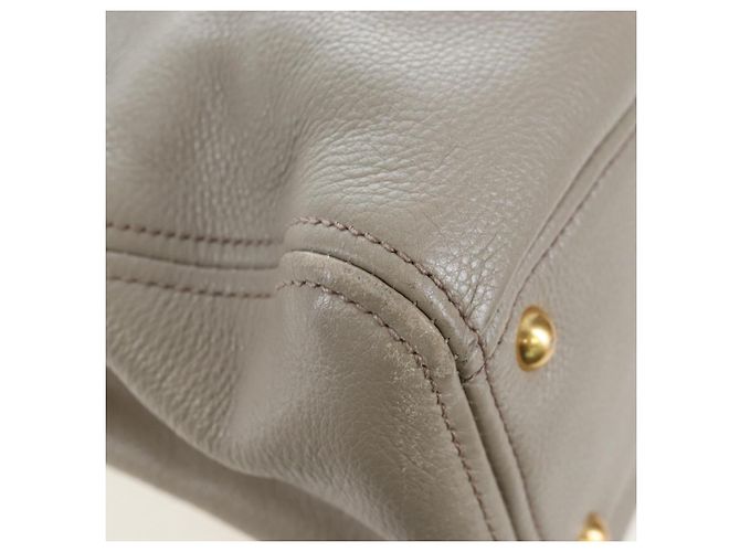 Miu Miu Handtasche Leder 2way Beige Gold Auth 202505A Golden - Ansicht 21