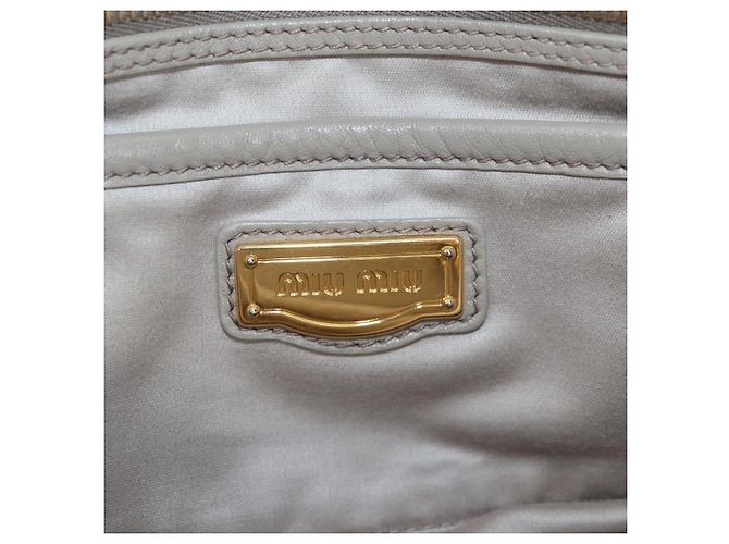 Miu Miu Handtasche Leder 2way Beige Gold Auth 202505A Golden - Ansicht 24