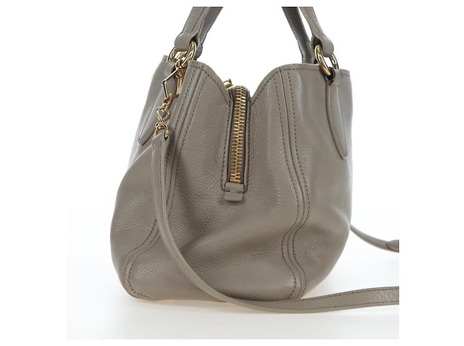 Miu Miu Handtasche Leder 2way Beige Gold Auth 202505A Golden - Ansicht 4
