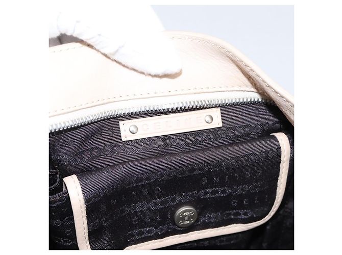 Céline Borsa a mano CELINE Bitter Sweet in pelle Ivory Auth 205386 Crudo - vista 21