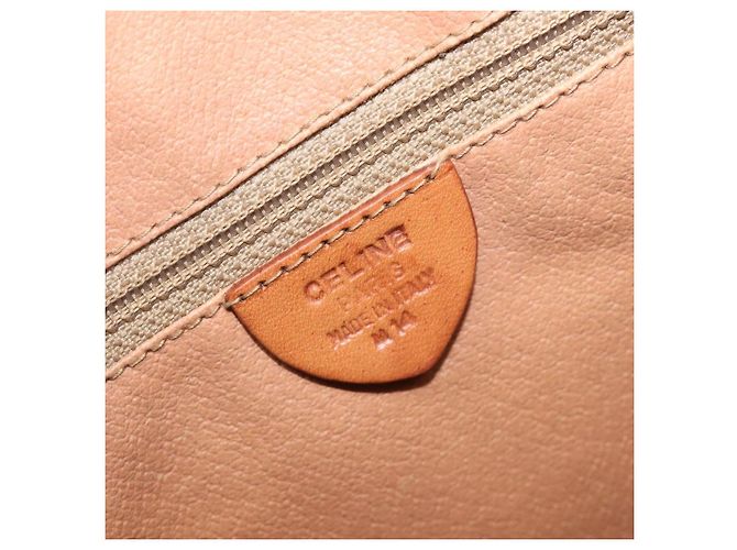 Céline Mochila CELINE Macadam Canvas PVC Leather Brown Gold Auth ep16108 Castaño Dorado - vista 12