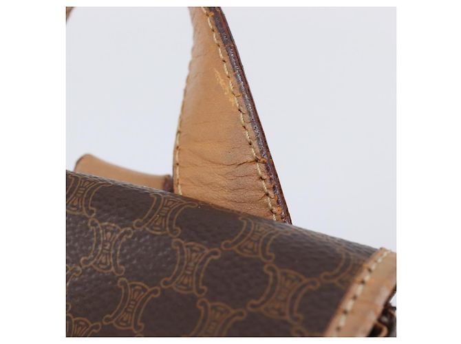 Céline Mochila CELINE Macadam Canvas PVC Leather Brown Gold Auth ep16108 Castaño Dorado - vista 15