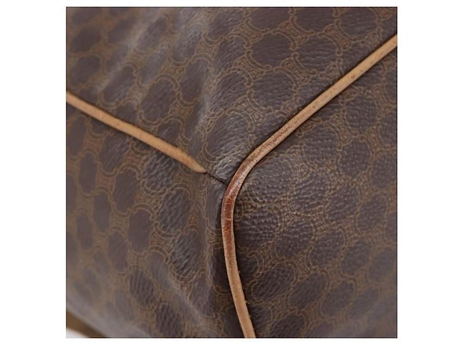Céline Mochila CELINE Macadam Canvas PVC Leather Brown Gold Auth ep16108 Castaño Dorado - vista 19