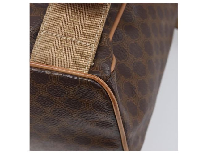 Céline Mochila CELINE Macadam Canvas PVC Leather Brown Gold Auth ep16108 Castaño Dorado - vista 20