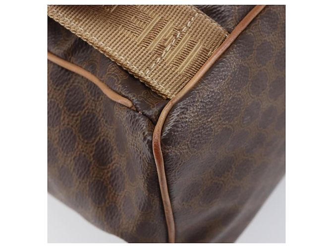 Céline Mochila CELINE Macadam Canvas PVC Leather Brown Gold Auth ep16108 Castaño Dorado - vista 21
