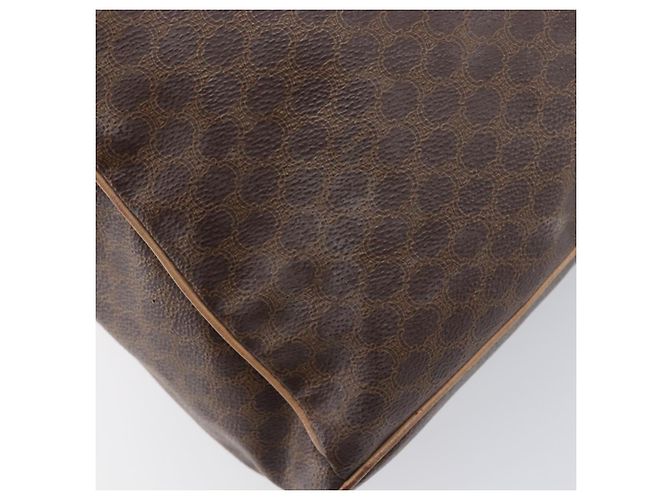 Céline Mochila CELINE Macadam Canvas PVC Leather Brown Gold Auth ep16108 Castaño Dorado - vista 22
