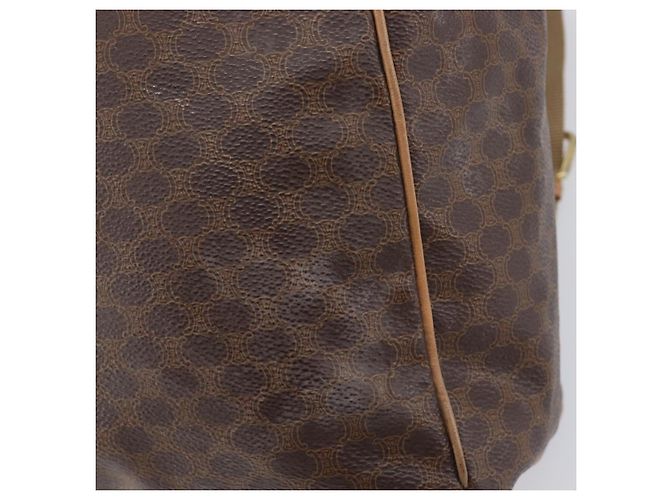 Céline Mochila CELINE Macadam Canvas PVC Leather Brown Gold Auth ep16108 Castaño Dorado - vista 23