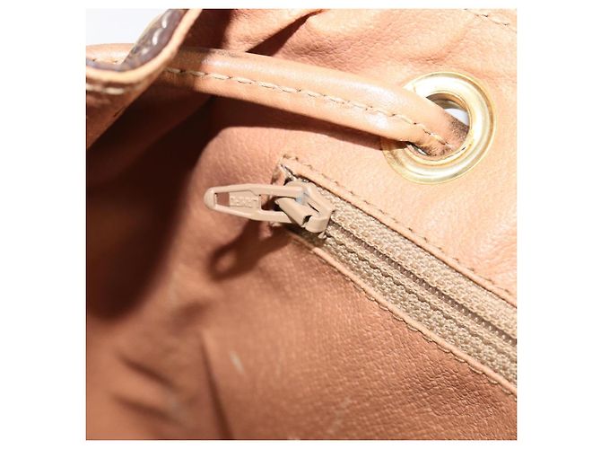 Céline Mochila CELINE Macadam Canvas PVC Leather Brown Gold Auth ep16108 Castaño Dorado - vista 29