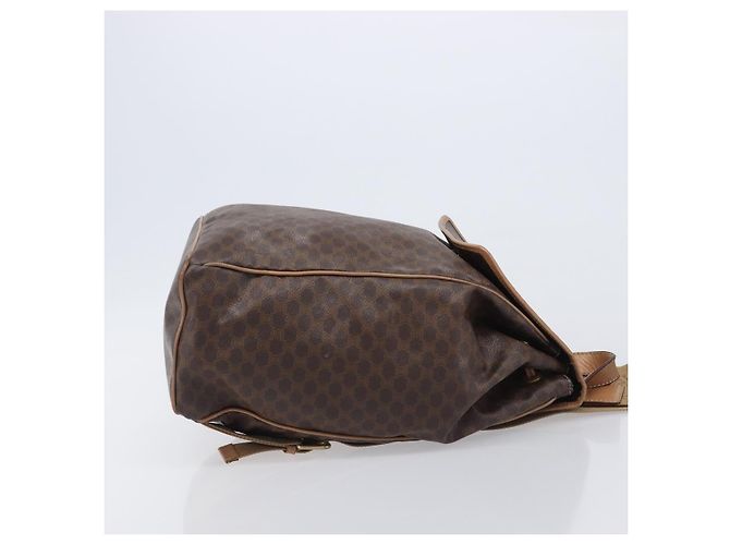 Céline Mochila CELINE Macadam Canvas PVC Leather Brown Gold Auth ep16108 Castaño Dorado - vista 3