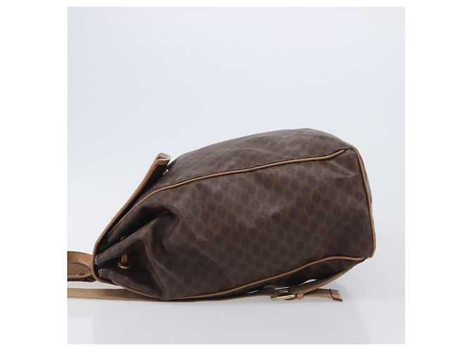 Céline Mochila CELINE Macadam Canvas PVC Leather Brown Gold Auth ep16108 Castaño Dorado - vista 4