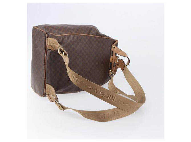 Céline Mochila CELINE Macadam Canvas PVC Leather Brown Gold Auth ep16108 Castaño Dorado - vista 8