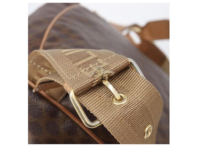 Céline Mochila CELINE Macadam Canvas PVC Leather Brown Gold Auth ep16108 Castaño Dorado - vista 9