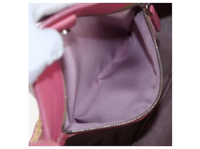 Borsa a tracolla PRADA in rafia Beige Pink Silver Auth am12710V Argento Rosa - vista 28