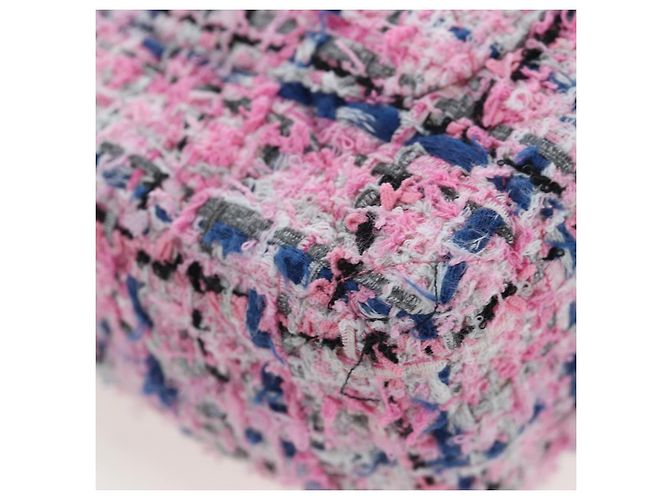 CHANEL Mini Matelasse 19 Single Flap Chain Shoulder Bag Tweed Auth BA16210SM Pink - Ansicht 16