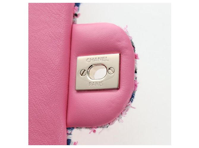 CHANEL Mini Matelasse 19 Single Flap Chain Shoulder Bag Tweed Auth BA16210SM Pink - Ansicht 19