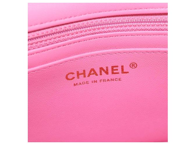CHANEL Mini Matelasse 19 Single Flap Chain Shoulder Bag Tweed Auth BA16210SM Pink - Ansicht 21