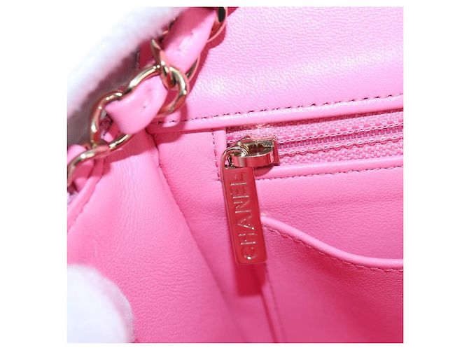 CHANEL Mini Matelasse 19 Single Flap Chain Shoulder Bag Tweed Auth BA16210SM Pink - Ansicht 25