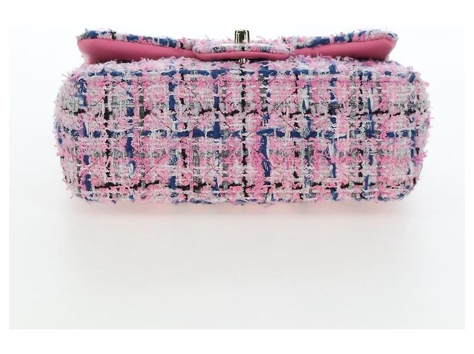 CHANEL Mini Matelasse 19 Single Flap Chain Shoulder Bag Tweed Auth BA16210SM Pink - Ansicht 5