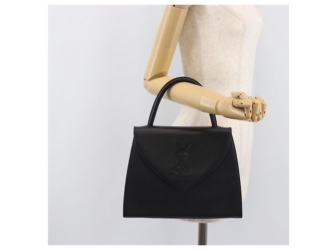 Autre Marque Borsa a mano Saint Laurent YSL in pelle nera e oro autentica am12705V Nero D'oro - vista 23
