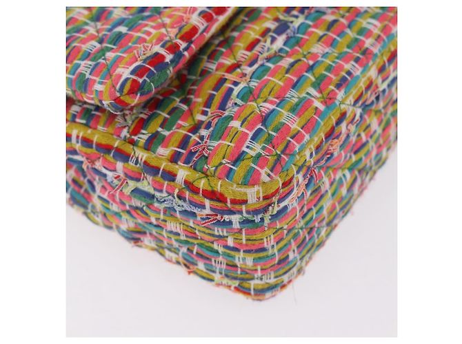 Borsa a tracolla CHANEL Chain Matelasse 25 in tweed Multicolor Gold CC Auth 167778SM - vista 15