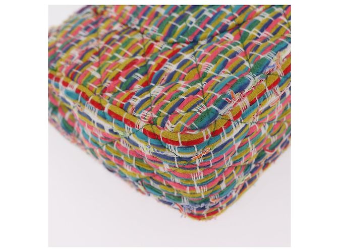 Borsa a tracolla CHANEL Chain Matelasse 25 in tweed Multicolor Gold CC Auth 167778SM - vista 17
