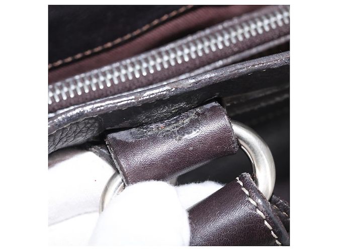 Céline Sac à main CELINE Boogie Bag en cuir marron argent Auth BA16097 Argenté - vue 10