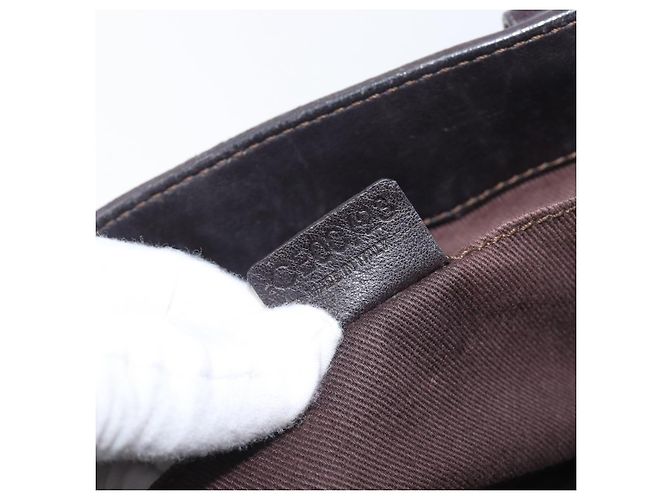 Céline Sac à main CELINE Boogie Bag en cuir marron argent Auth BA16097 Argenté - vue 12