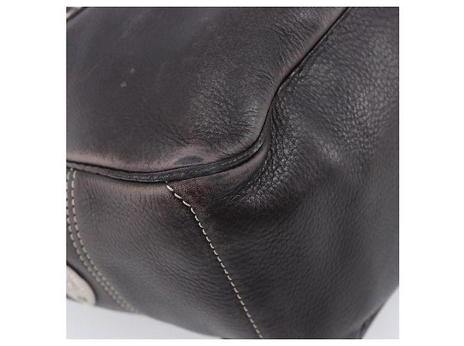 Céline Sac à main CELINE Boogie Bag en cuir marron argent Auth BA16097 Argenté - vue 15