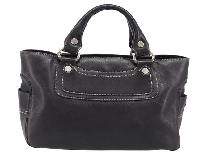 Céline Sac à main CELINE Boogie Bag en cuir marron argent Auth BA16097 Argenté - vue 2