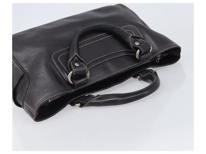 Céline Sac à main CELINE Boogie Bag en cuir marron argent Auth BA16097 Argenté - vue 6