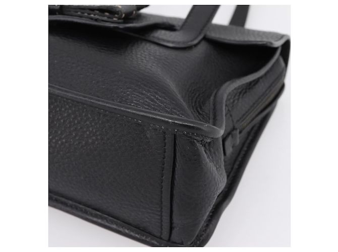 Bolso Tote PRADA de cuero negro plata Auth BA16052A - vista 15