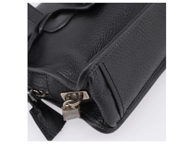 Bolso Tote PRADA de cuero negro plata Auth BA16052A - vista 16